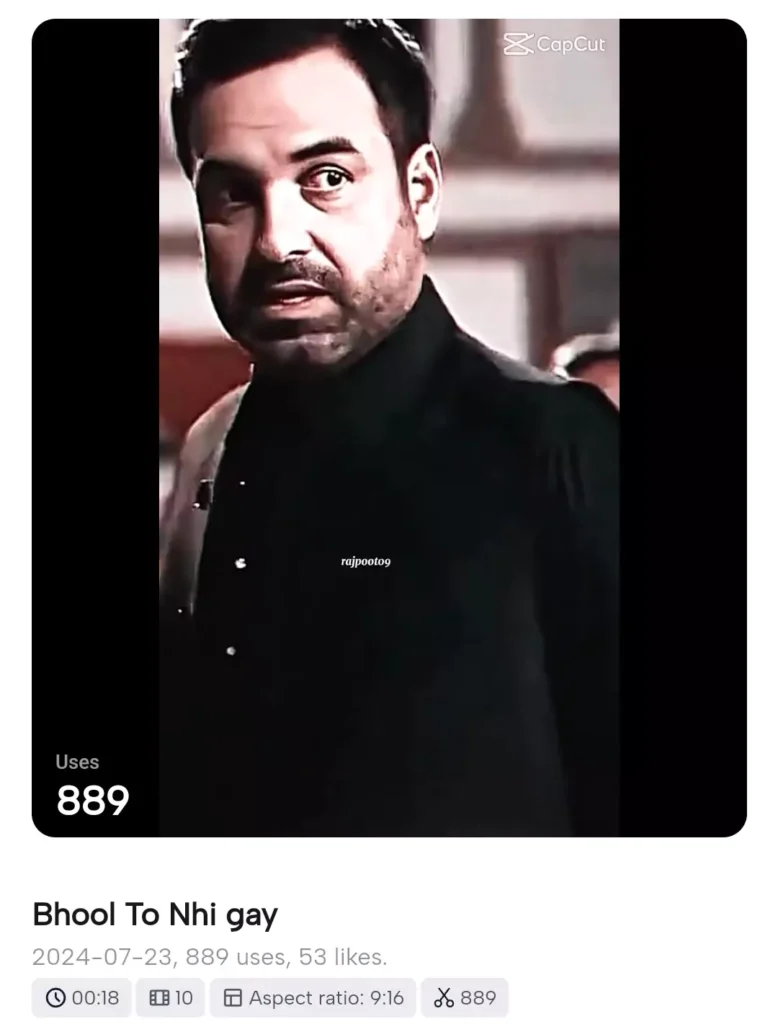 Bhul To Nahi Gaye Mirzapur CapCut Template Link 2024