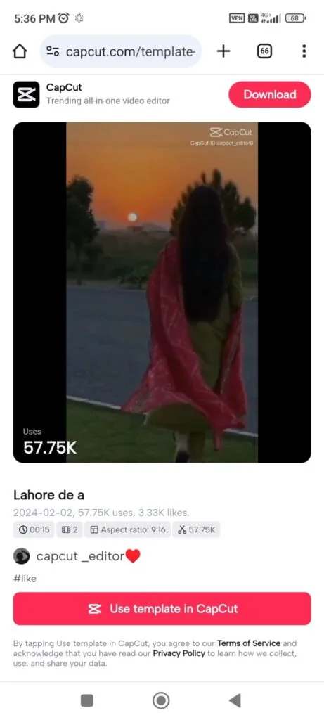 Lagdi Lahore Diya CapCut Template