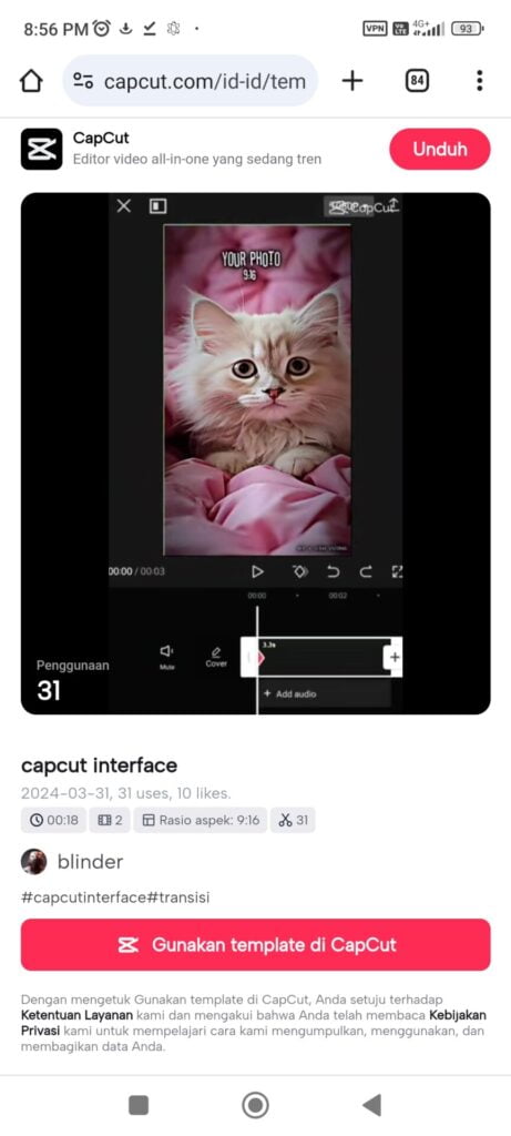 CapCut Interface CapCut Templates Link